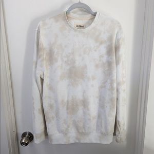 UpWest white and tan tie dye terry crew neck long sleeve. Size SM. Worn once.